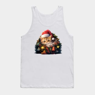 Lazy Burmese Cat At Christmas Tank Top